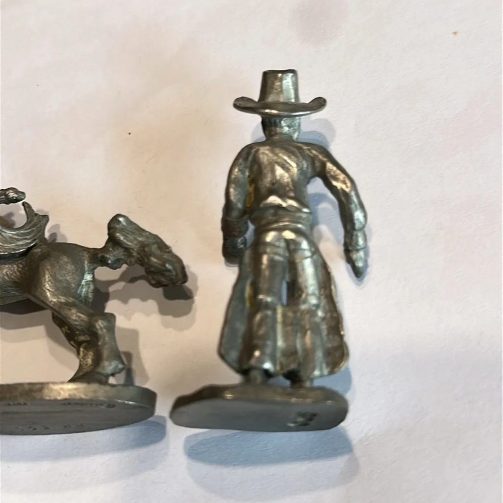 Vintage‎ Spoontiques Pewter Cowboy & Galloping Horse Figurines 1980 Western Set